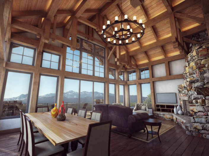 Timberframe Rendering New Mexico Great Rooms