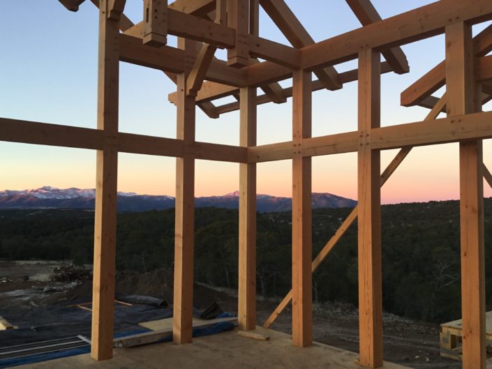 Timberframe Construction New Mexico Sunrise