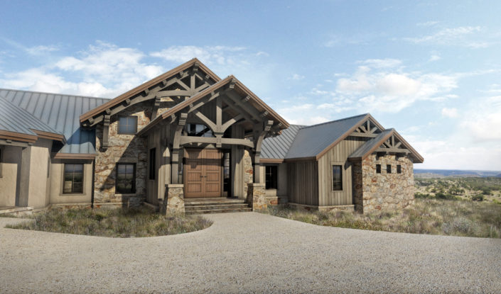 Timberframe Rendering Junction Texas Homes by Tabberson Architects