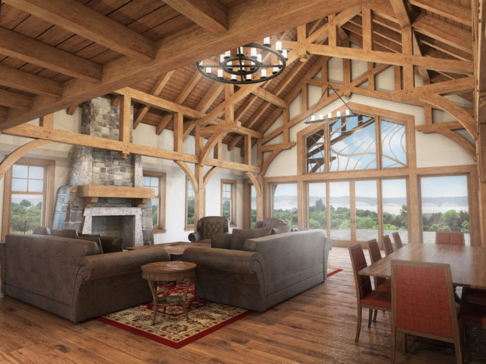 Timberframe Rendering home South Dakota