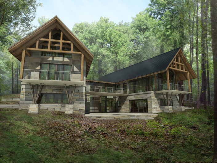 Traders Point Clearing – Exterior Back Rendering