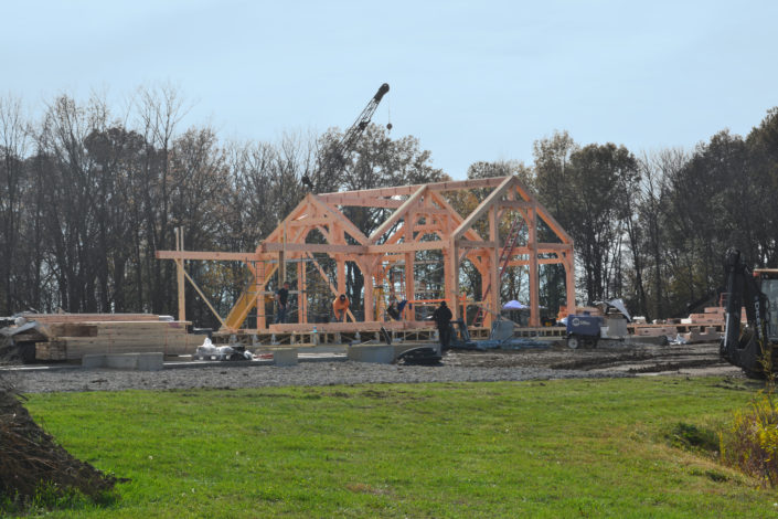 Triple Gable Ranch – Timberframe Erection